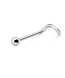 1mm Ball Silver Curved Nose Stud NSKB-59